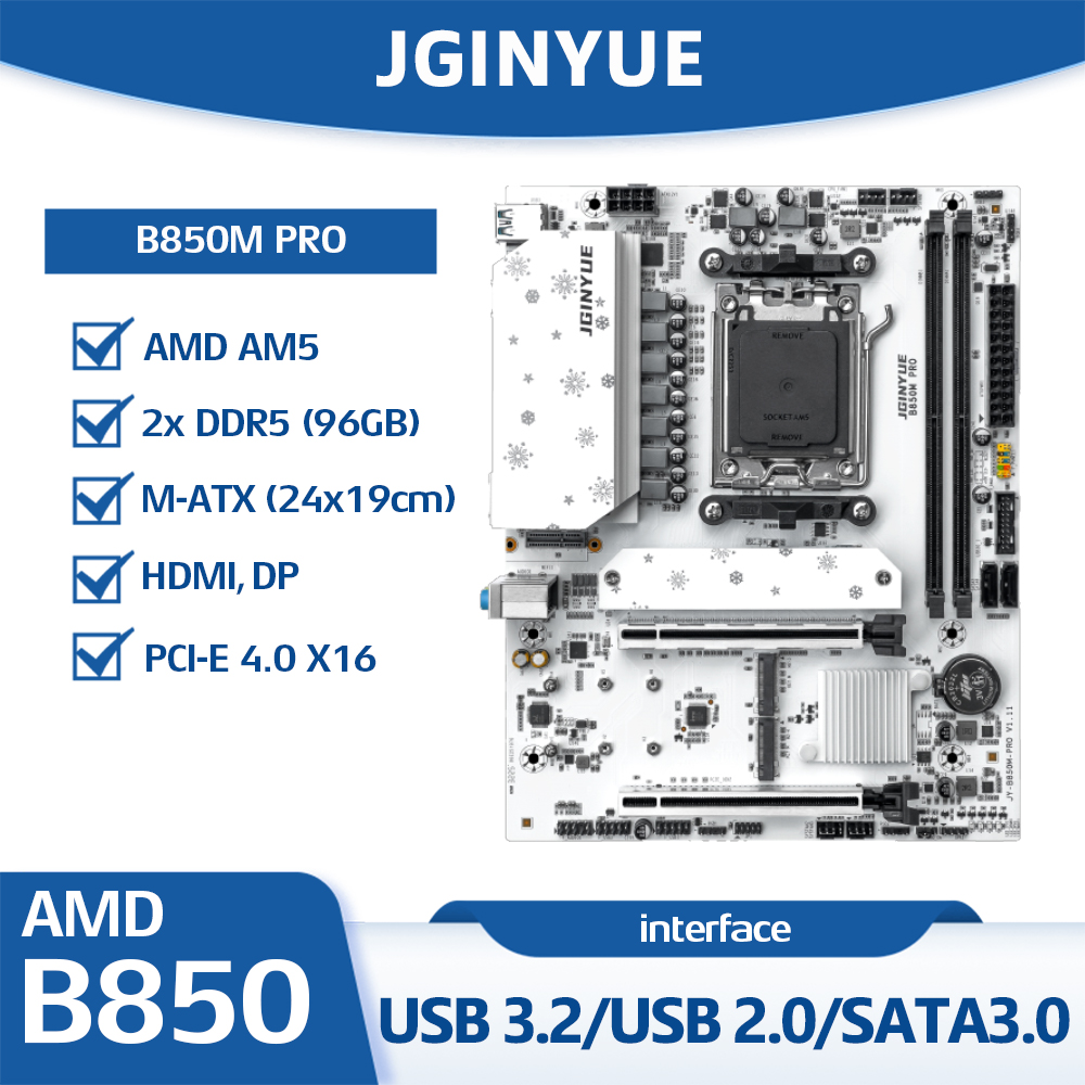 Tarjeta Madre JGINYUE B850M PR - Am5 Micro Atx Pcie 5.0 Motherboard reseña y precio